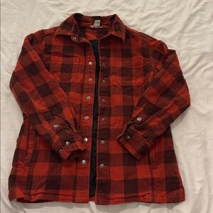Duluth Trading Co Red and Black Checkered Shirt jacket